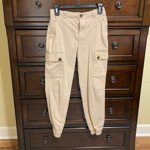 H&M khaki cargo joggers size 2